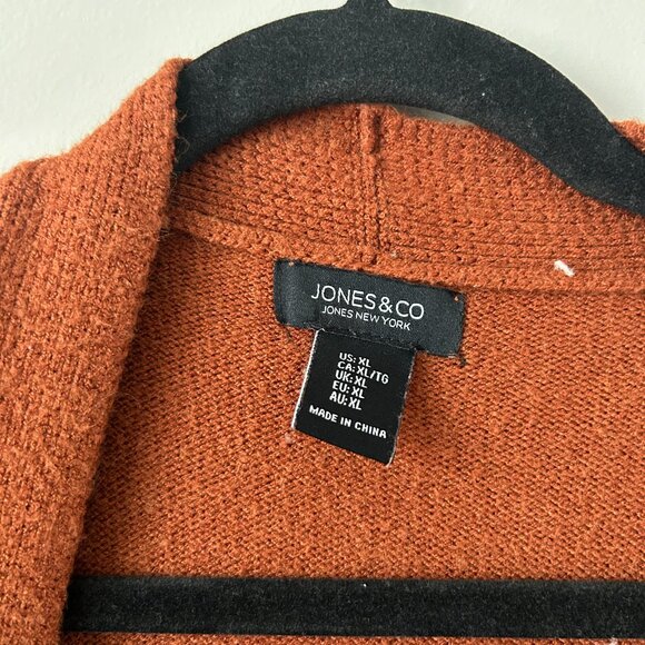 Women’s Open Front Long Cardigan Sweater Jones & Co XL - Picture 3 of 5